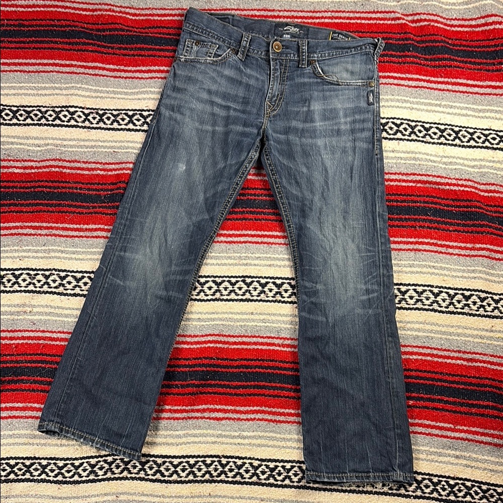 Silver Jeans Blue Denim Wide Leg Jeans | Zac Size 34x32